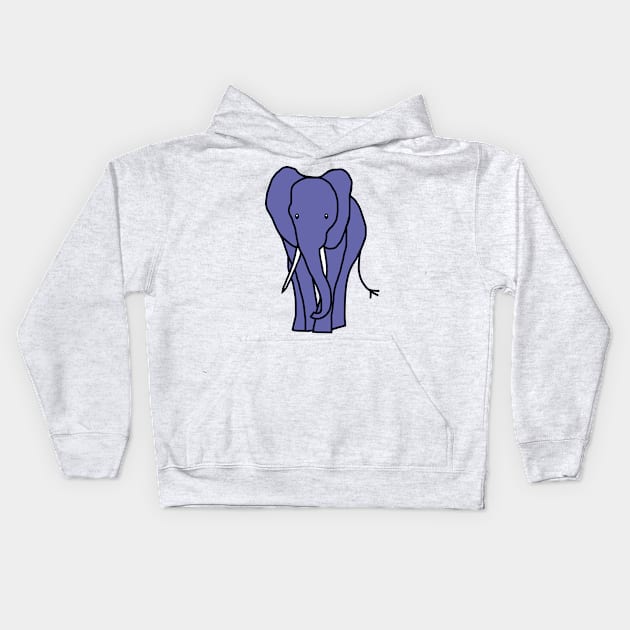 Very Peri Periwinkle Blue Big Elephant Color of the Year 2022 Kids Hoodie by ellenhenryart